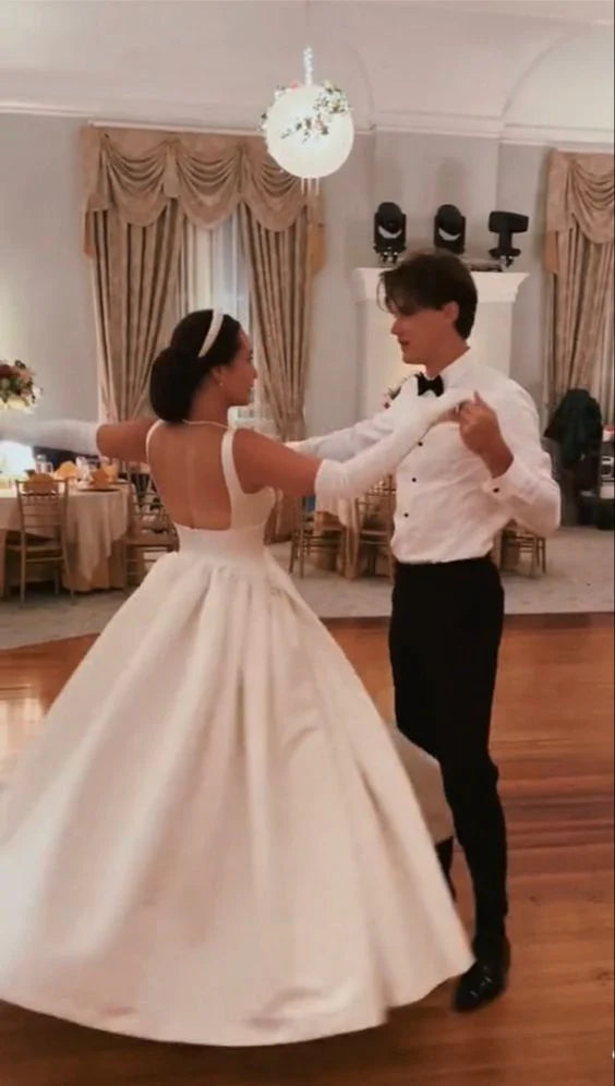 Robes de soirée Weitese, robe de bal longue blanche en satin, coupe trapèze, robes de bal, boutiques, robes formelles pour femmes